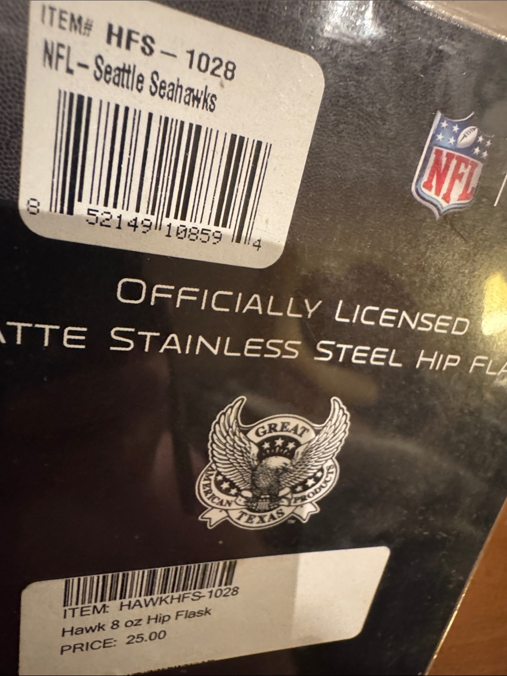 🆕 NFL Stainless Steel Seattle Seahawks Flask - Picture 4 of 5